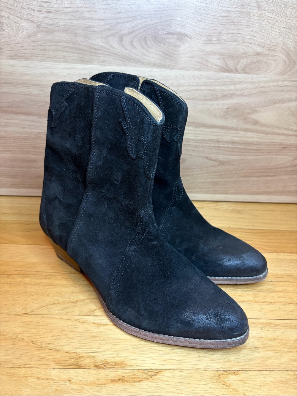 Free People New Frontier Black Western Booties - Size 8 - Picture 2 of 7